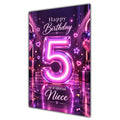 Happy 5th Birthday Niece Purple Neon Number Card A5