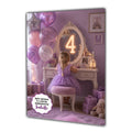 4th Birthday Card For Girls, Daughter, Granddaughter, Niece, Blonde Hair, Dressing Table