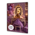 5th Birthday Card For Girls, Daughter, Granddaughter, Niece, Blonde Hair, Dressing Table