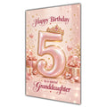 Happy 5th Birthday Granddaughter Rose Gold Crown Gifts Card A5