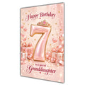 Happy 7th Birthday Granddaughter Rose Gold Crown Gifts Card A5
