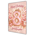 Happy 8th Birthday Granddaughter Rose Gold Crown Gifts Card A5