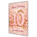 Happy 10th Birthday Granddaughter Rose Gold Crown Gifts Card A5
