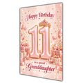 Happy 11th Birthday Granddaughter Rose Gold Crown Gifts Card A5