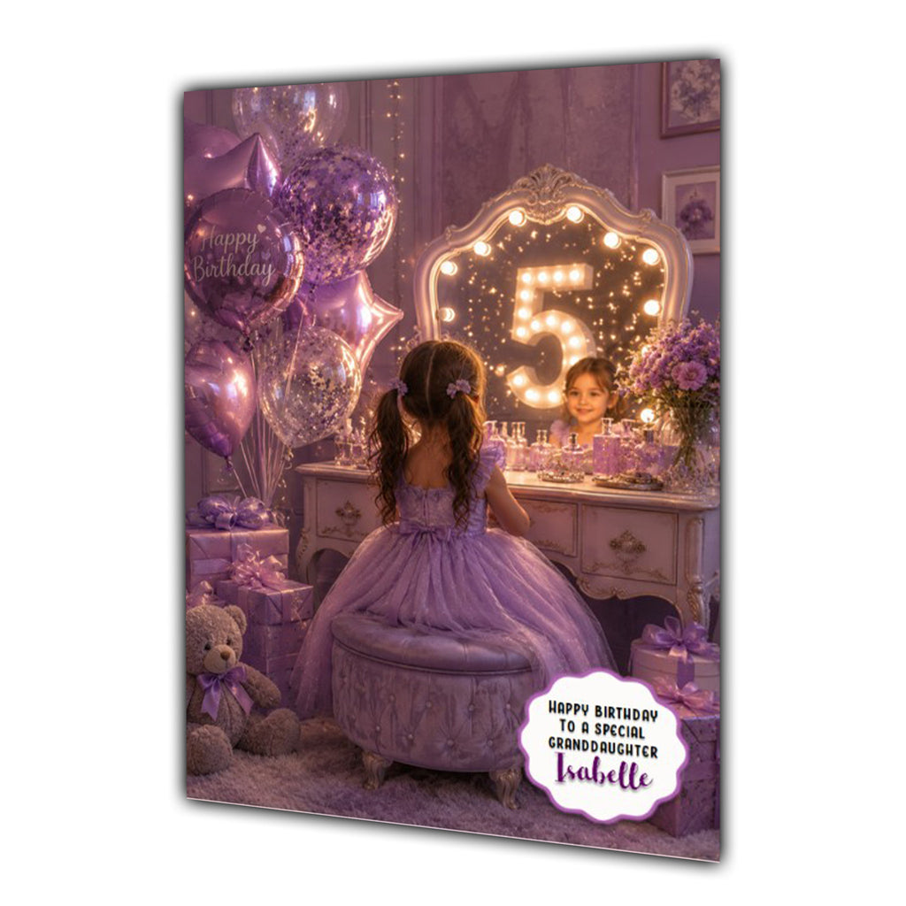 5th Birthday Card Granddaughter Daughter Niece Sister Personalised A5 Size