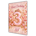 Happy 3rd Birthday Special Girl Rose Gold Crown Gifts Card A5