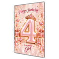 Happy 4th Birthday Special Girl Rose Gold Crown Gifts Card A5