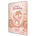 Happy 8th Birthday Special Girl Rose Gold Crown Gifts Card A5