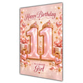 Happy 11th Birthday Special Girl Rose Gold Crown Gifts Card A5