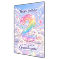 Happy 2nd Birthday Granddaughter Pastel Rainbow Clouds Card A5