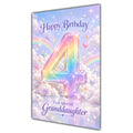 Happy 4th Birthday Granddaughter Pastel Rainbow Clouds Card A5