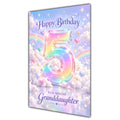 Happy 5th Birthday Granddaughter Pastel Rainbow Clouds Card A5