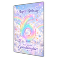 Happy 6th Birthday Granddaughter Pastel Rainbow Clouds Card A5