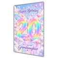 Happy 20th Birthday Granddaughter Pastel Rainbow Clouds Card A5