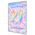 Happy 21st Birthday Granddaughter Pastel Rainbow Clouds Card A5