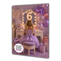 6th Birthday Card For Girls, Daughter, Granddaughter, Niece, Blonde Hair, Dressing Table