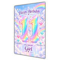 Happy 11th Birthday Special Girl Pastel Rainbow Clouds Card A5