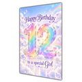 Happy 12th Birthday Special Girl Pastel Rainbow Clouds Card A5