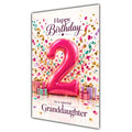 Granddaughter 2nd Birthday Card - Pink Number and Confetti