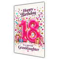 Happy 18th Birthday Granddaughter Pink Number Confetti Gifts Card A5