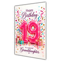 Happy 19th Birthday Granddaughter Pink Number Confetti Gifts Card A5