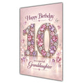 Granddaughter 10th Birthday Card - Pink Jewel Effect Number