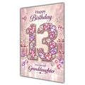 Granddaughter 13th Birthday Card - Pink Jewel Effect Number