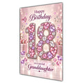 Granddaughter 18th Birthday Card - Pink Jewel Effect Number