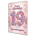 Happy 19th Birthday Granddaughter Pink Gemstone Number Card A5