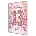 Happy 13th Birthday Special Girl Pink Gemstone Number Card A5