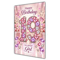 Girl 19th Birthday Card - Pink Jewel Effect Number