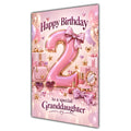 Granddaughter 2nd Birthday Card - Pink Number, Bows and Accessories
