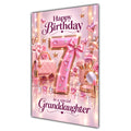 Granddaughter 7th Birthday Card - Pink Number, Bows and Accessories
