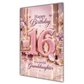 Granddaughter 16th Birthday Card - Pink Number, Bows and Accessories