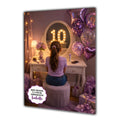 10th Birthday Card For Girls, Daughter, Granddaughter, Niece, Brown Hair, Dressing Table
