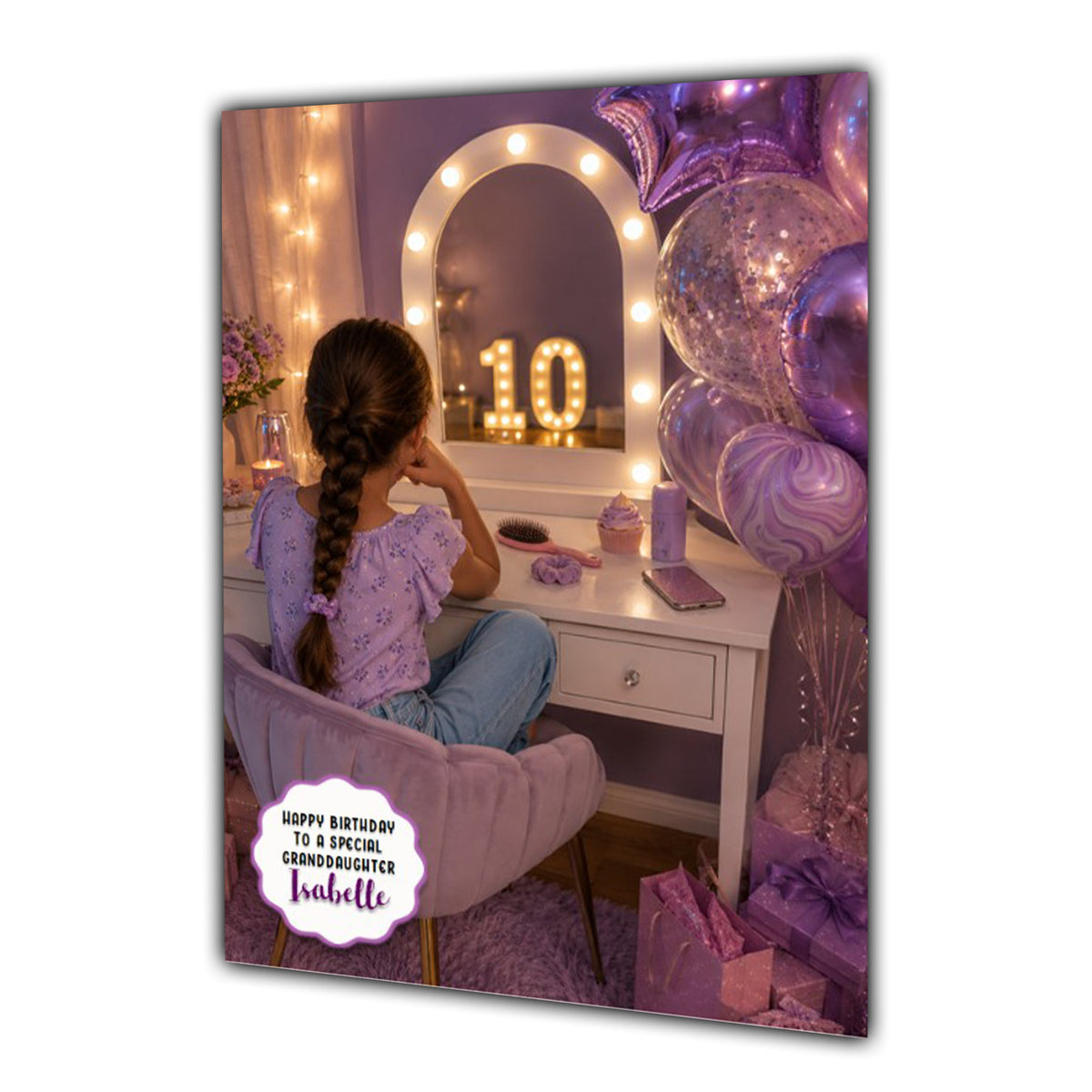 10th Birthday Card Granddaughter Daughter Niece Sister Personalised A5 Size
