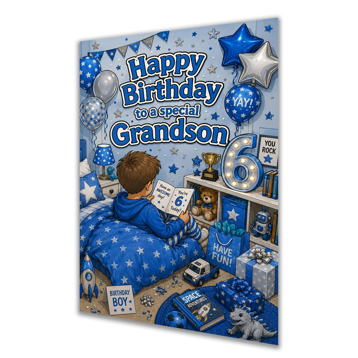6th Birthday Card for Grandson, Boys