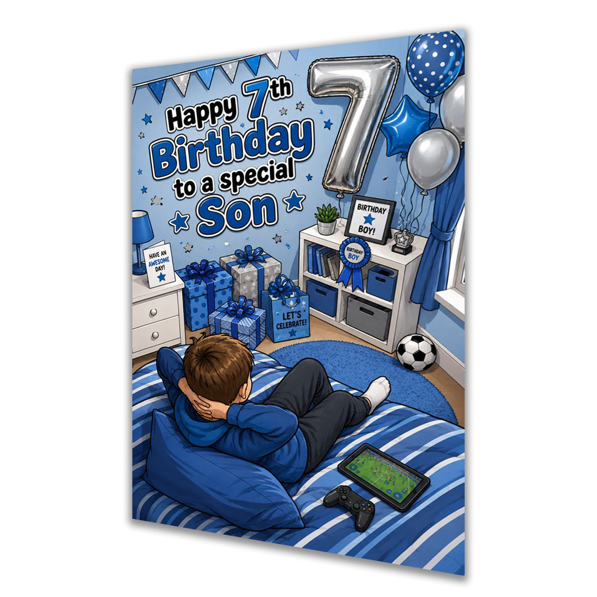 7th Birthday Card for Son, Little Boys