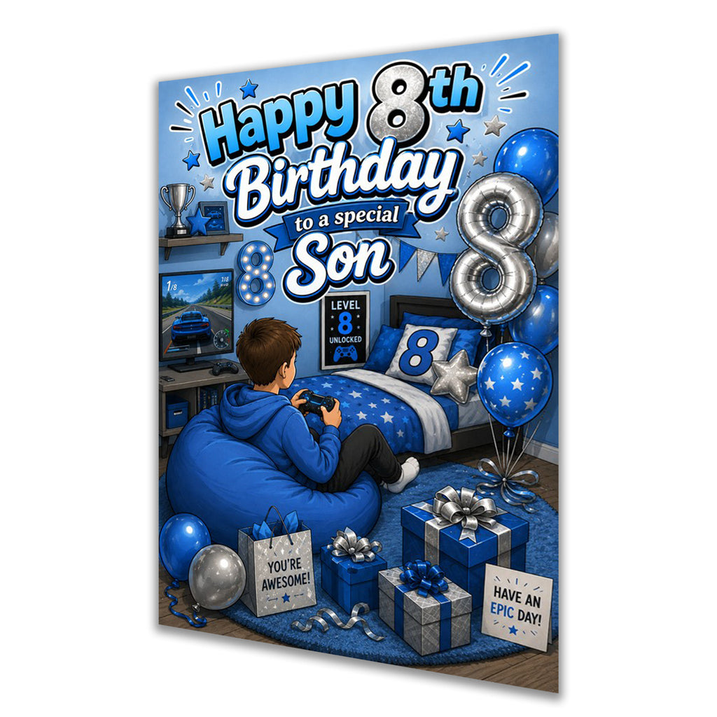 8th Birthday Card for Son, Little Boys, Male
