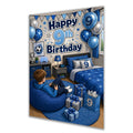9th Birthday Card - Boy in Blue Gaming Bedroom