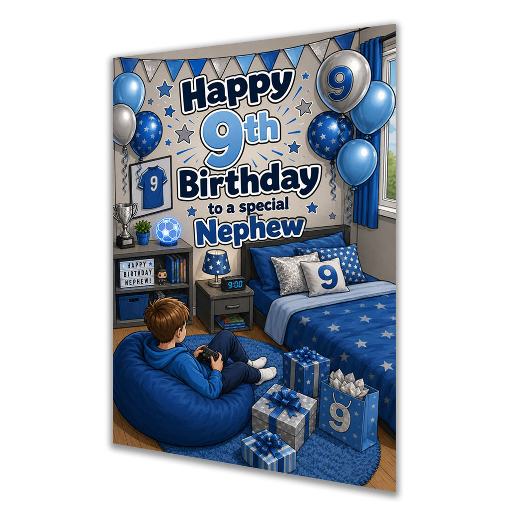 9th Birthday Card for Nephew, Boys, Male, Gaming, Gamer