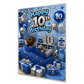 10th Birthday Card - Boy in Blue Gaming Bedroom