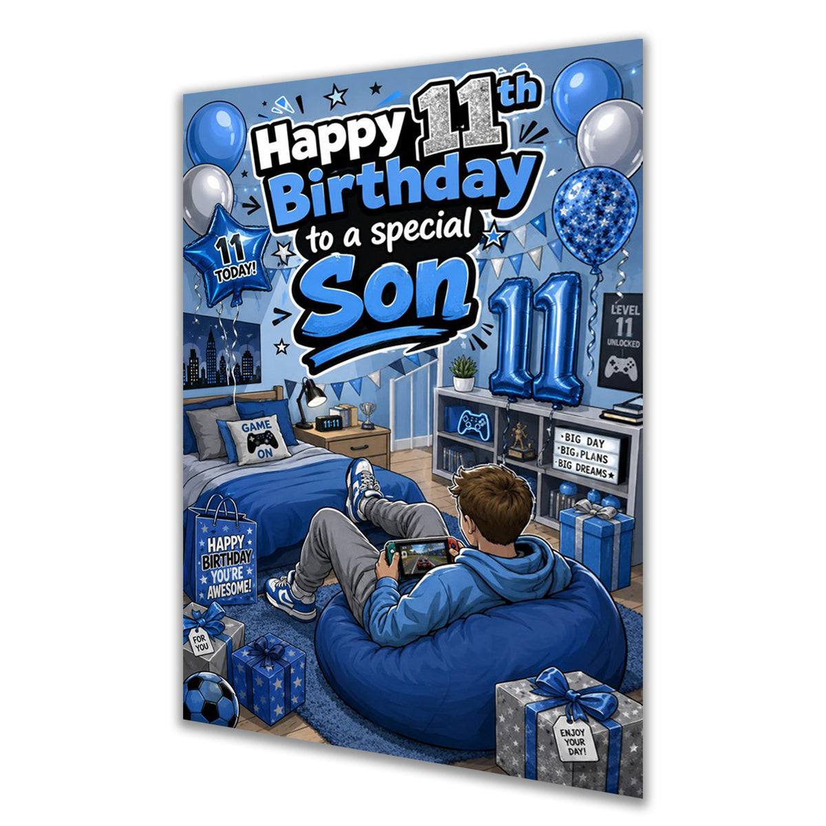 11th Birthday Card for Son,  Boys, Male, Gaming, Gamer