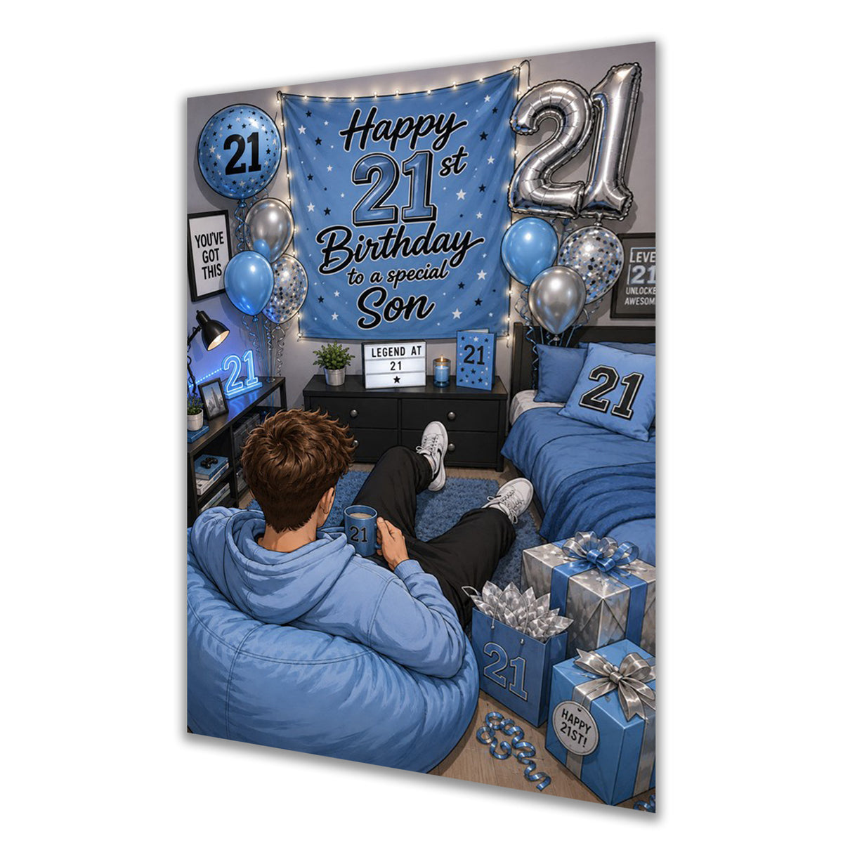 21st Birthday Card for Son, Boys, Men, Male, Gaming, Gamer