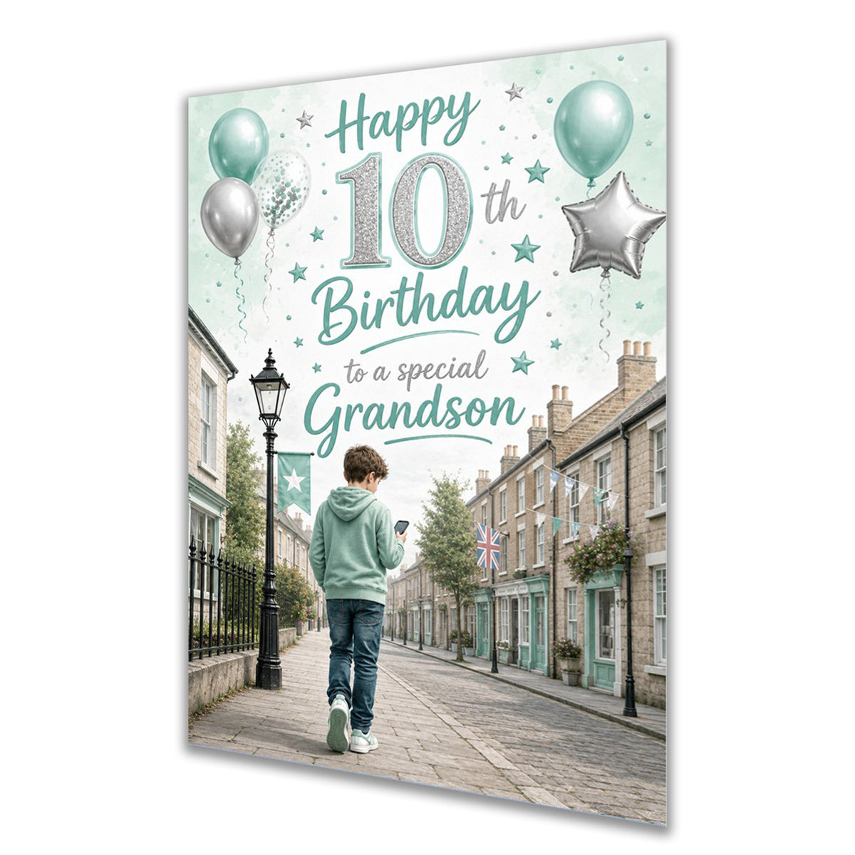 10th Birthday Card for Grandson, Boys, Male, Mobile Phone