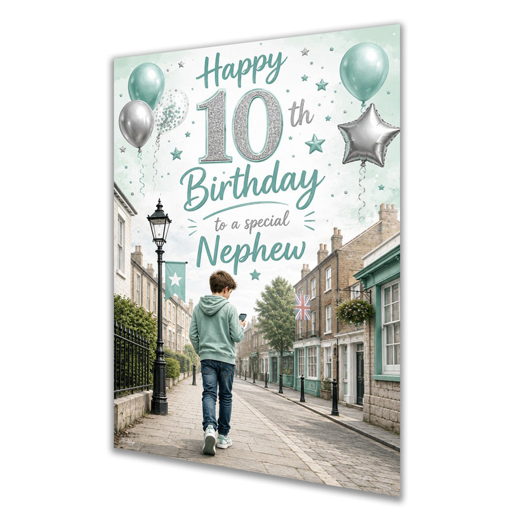 10th Birthday Card for Nephew, Boys, Male, Mobile Phone