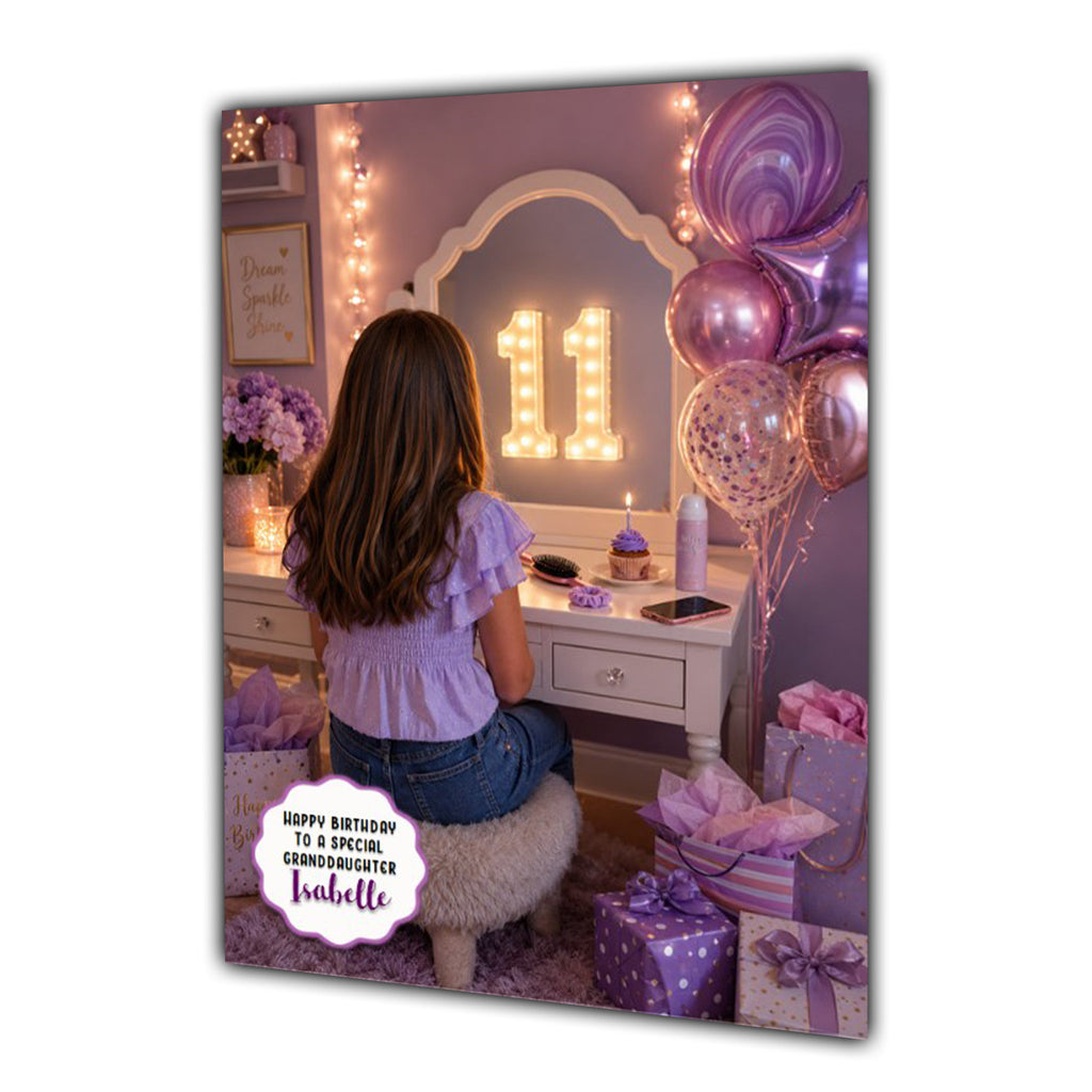 11th Birthday Card Granddaughter Daughter Niece Sister Personalised A5 Size