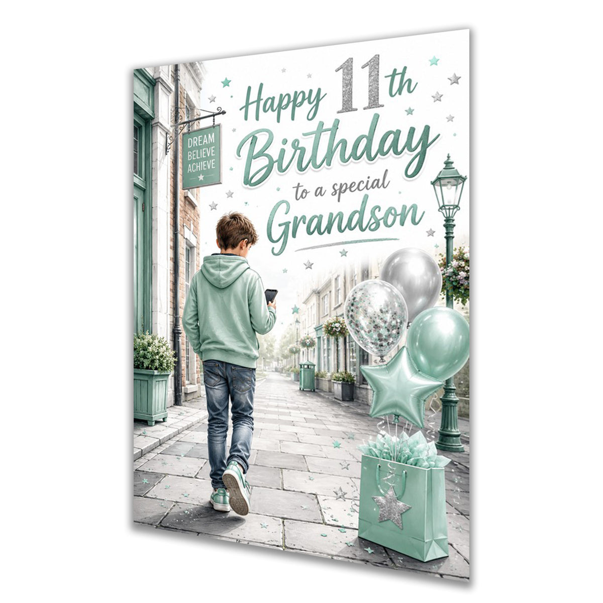 11th Birthday Card for Grandson, Boys, Male, Mobile Phone