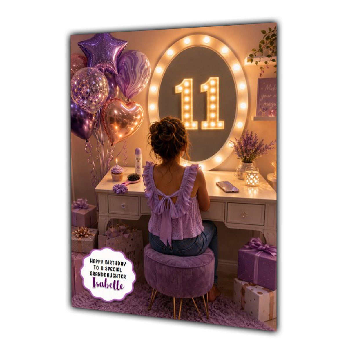 11th Birthday Card Granddaughter Daughter Niece Sister Personalised A5 Size