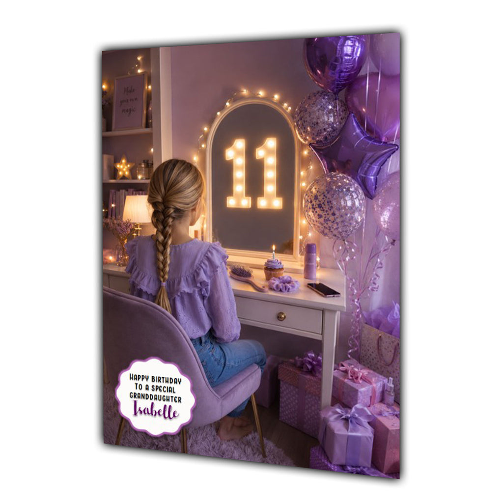 11th Birthday Card Granddaughter Daughter Niece Sister Personalised A5 Size